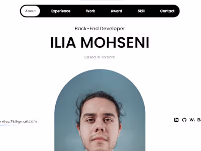 iliamohseni.com | Personal Portfolio Web Application