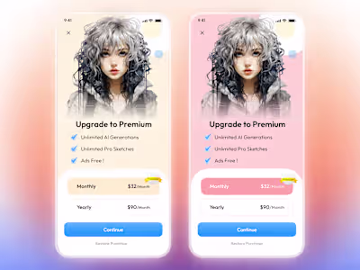 Premium Subscription UI — Mobile App Pricing & UX