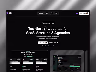 Mogy Studio Framer Website
