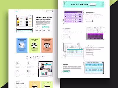 Ninja Tables Website Design - Table Builder WordPress Plugin