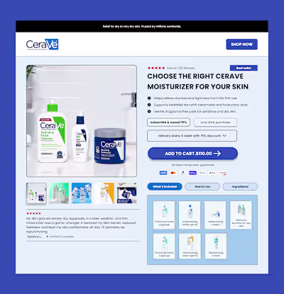 This is a PDP design concept created for a skincare brand, f...