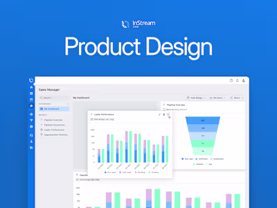 Sales Manager Dashboard for Instream CRM