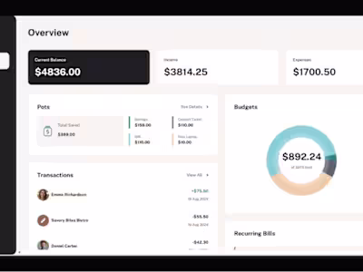 Finance App Budgeting Made Beautiful. Designed a sleek, user...