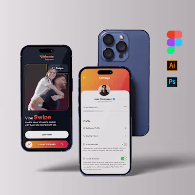UX/UI Design for Landing page and dating app - Ultimate Pregame