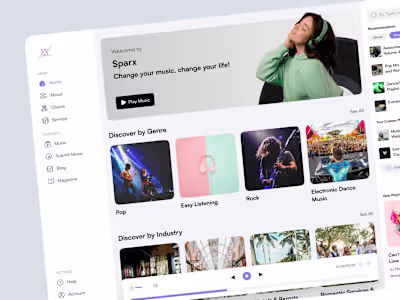 Sparx - B2B Music Streaming Platform Website