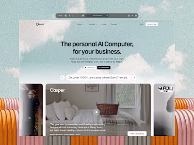 Hero section design for Sumo