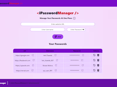 iPassManager-Managing your passwords at one place