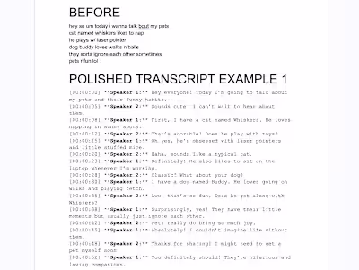Transcripts with speaker & timestamps