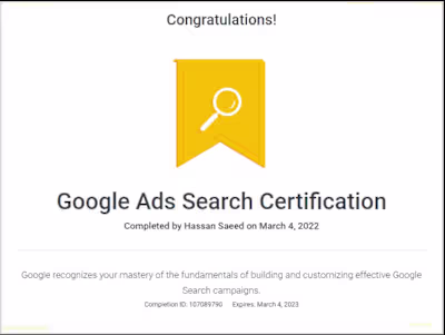 Certified Google Ads Expert 
