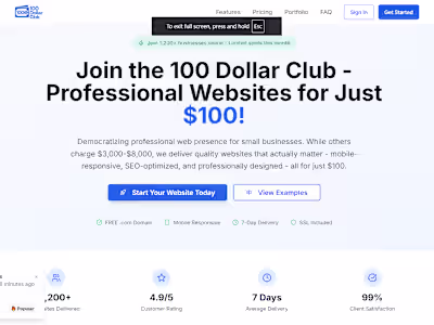 $100 Dollar Club Web Application Development