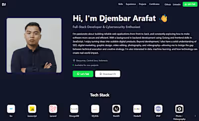 Personal Portfolio Website – Djembar Arafat