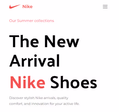 Nike landing page | Web Design