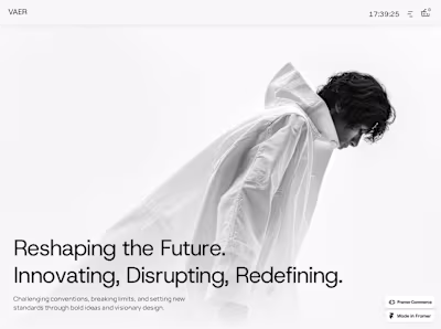Vaer  — High End Fashion eCommerce Template in Framer