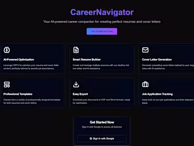 CareerNavigator - AI-Powered Resume & Cover Letter Platform