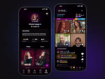 Bubble App – Social Streaming UI/UX