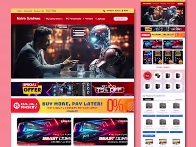 Computer Parts E-Commerce Website UI Design