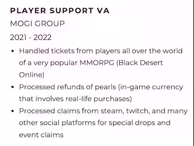 Player Support VA