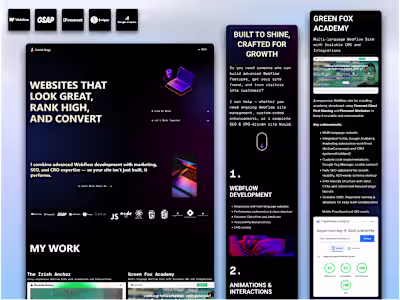 Webflow Website with Custom Animations