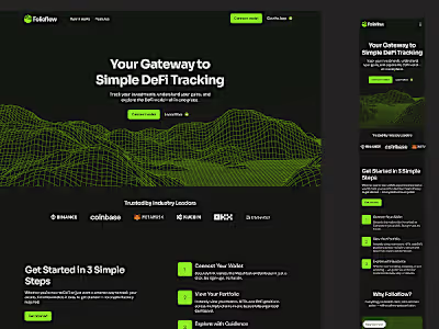 FolioFlow – DeFi Dashboard Landing Page
