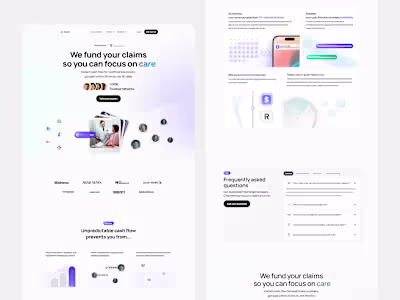 Landing page design for an insurance claim company serving h...