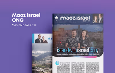 Monthly Newsletters Design - Maoz Israel ONG