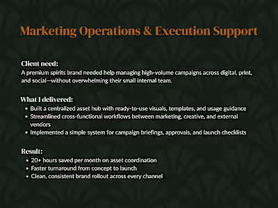 Marketing Operations & Execution Support