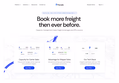 Hero section for a capacity management startup