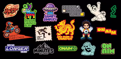 Sticker set design for onaim