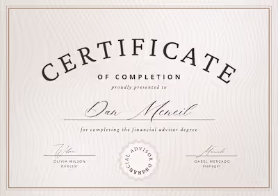 Financial Advisor Certificate