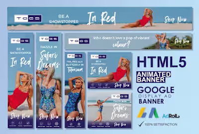 Create animated HTML 5 banner ads, GIF or static banners 