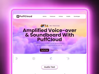 PuffCloud - Landing Page  TTS Text -To-Speech