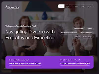 Pamela Fero Law, PLLC - Landing Page Design