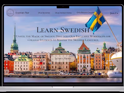 Express landing page for workshops for learning Swedish
