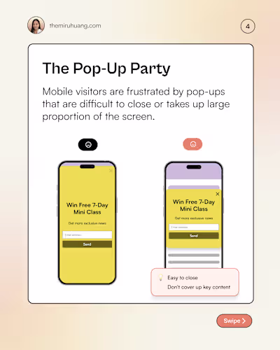 6 Common Mobile Website Mistakes - LinkedIn Carousel