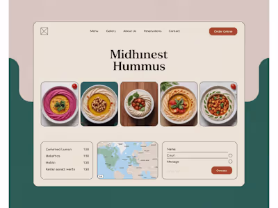Modern Restaurant Website – Mummus Hummus