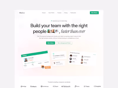 HR Platform Landing Page Design