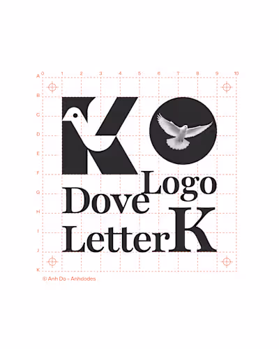 Letter K Dove Exclusive Logo