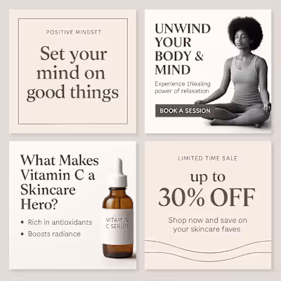 Social Media Content for Wellness & Skincare Brands