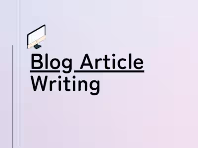 Blog Article Writing