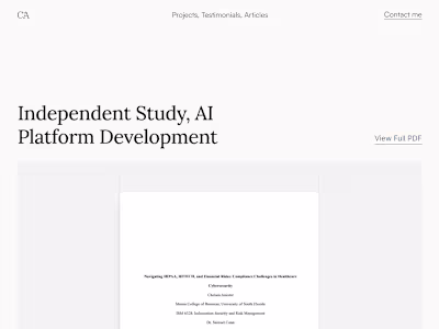 Academic Portfolio Website & Brand Design