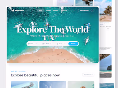 Travel Website Landing page