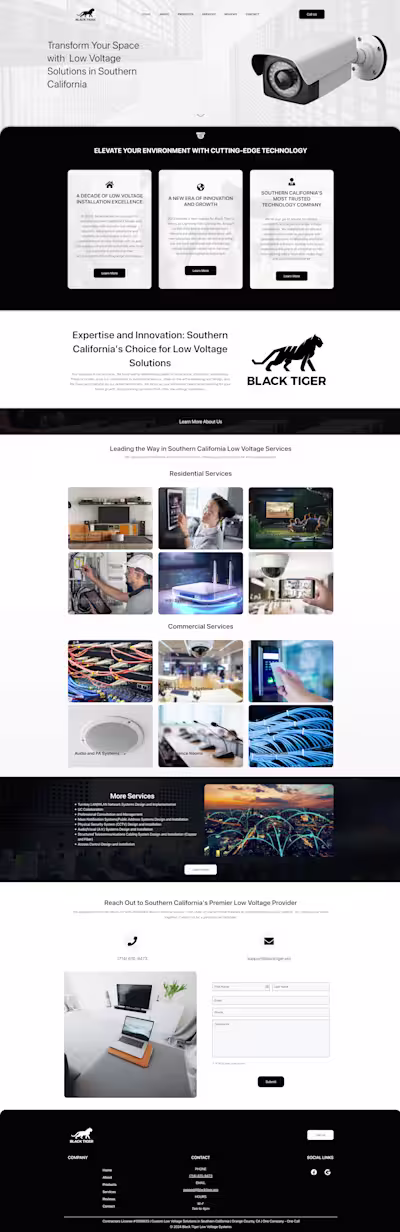 Custom Web Design for a Low Voltage Tech Company