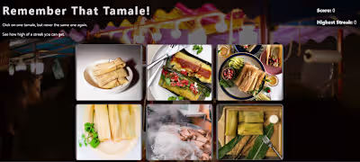 Memory card game built as