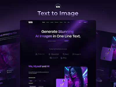 AI image generator | Landing page UI/UX design