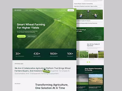A modern agriculture landing page