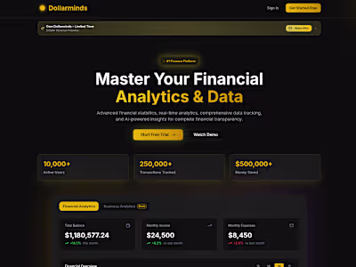Dollarminds Financial Management Platform - OPPORTUNITY!