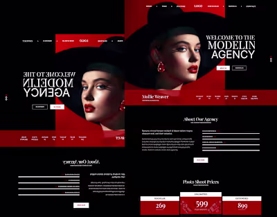 Model Agency Landing Page on Behance