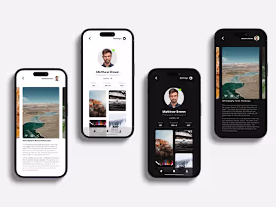 User Profile UI / Light and Dark mode