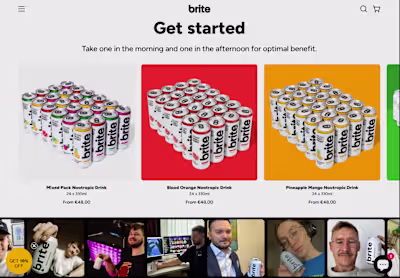 Shopify | Brite Shopify Storefront for EU/UK Nootropic Drinks