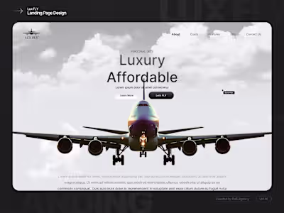 Lux FLY Landing Page Design